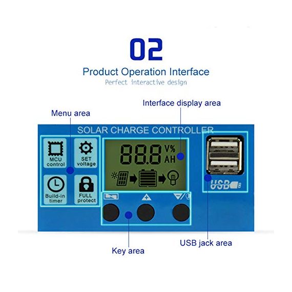 Regolatore di Carica Solare PWM 12/24 V 10A K504 