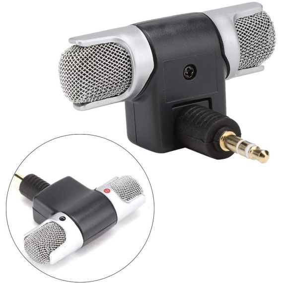 Microfono stereo snodabile 90° jack 3.5mm 3 poli per PC MIC129 