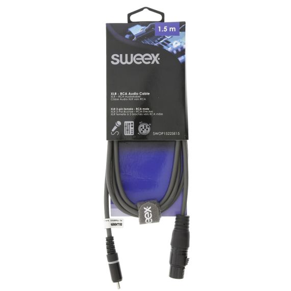 XLR Monocavo XLR 3p (Femmina) - RCA Maschio 1.5 m Sweex SX572 Sweex