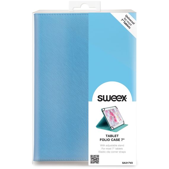 Custodia pieghevole azzurra universale per tablet 7" ND8045 Sweex