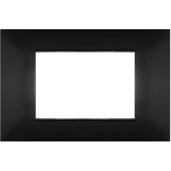 Placca 4 posti nera compatibile Vimar Plana EL1049 