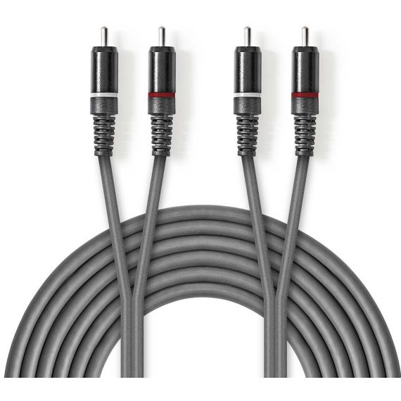 Cavo audio stereo 2x maschio RCA placcato nickel 5m Nedis ND1468 Nedis