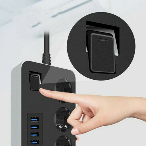 Multipresa con interruttore 3xSchuko 6xUSB 3.1A 3000W Q-PC6 WB239 