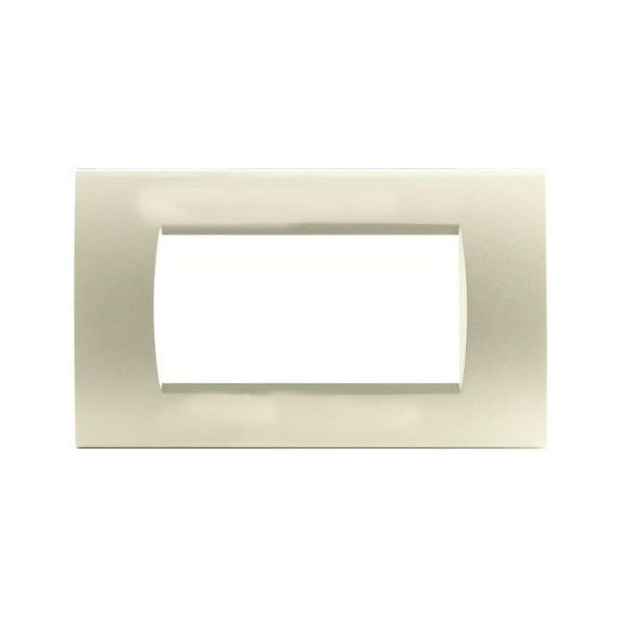 Placca in tecnopolimero 4 posti color grigio chiaro compatibile Living International EL2429 