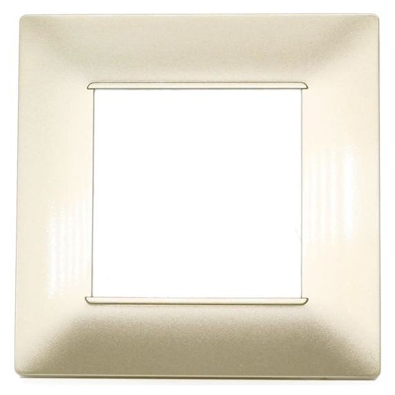 Placca in tecnopolimero 2 posti color sabbia compatibile Vimar Plana EL001 