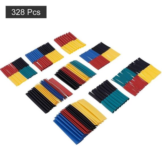 Guaina termorestringente kit 328 pezzi varie misure e colori WB1222 