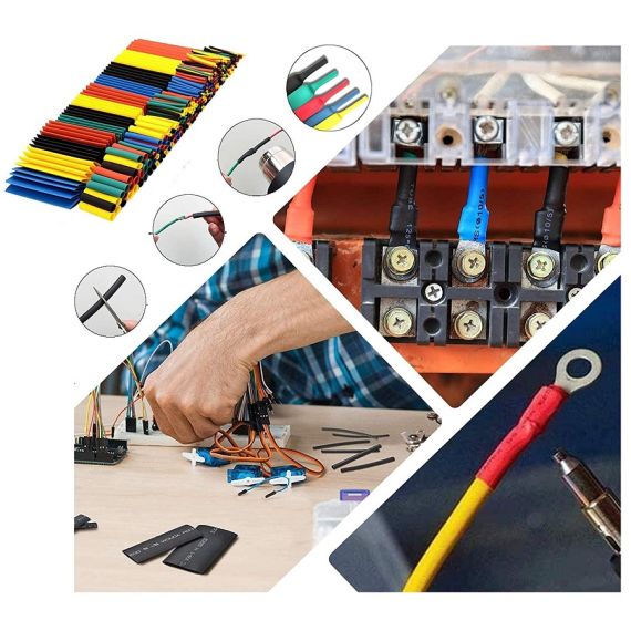 Guaina termorestringente kit 328 pezzi varie misure e colori WB1222 