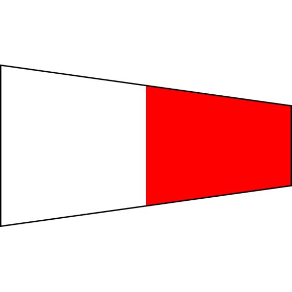 Bandiera Triangolare Segnalazione Nautica Interrogativa 340x100x30cm A9226 