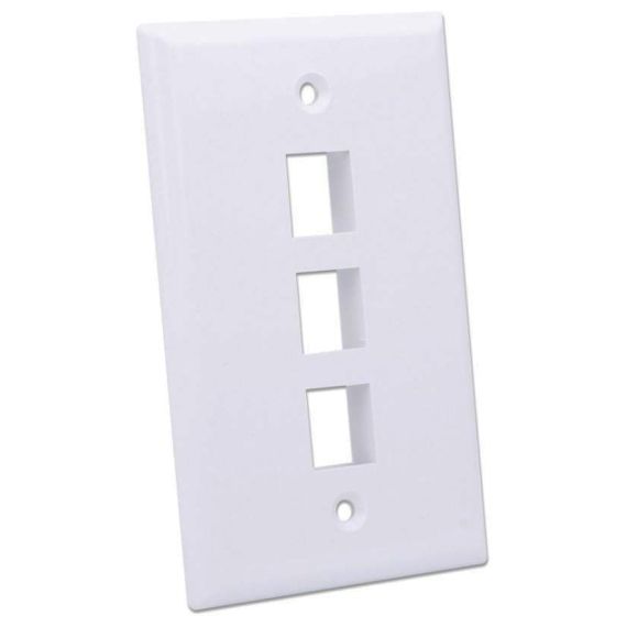 Placca per frutti keystone 3 posti bianca Intellinet P1451 Intellinet