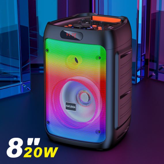 Cassa acustica portatile ricaricabile 8" 20W Luce LED Bluetooth/USB KSC-829 Kakusiga
