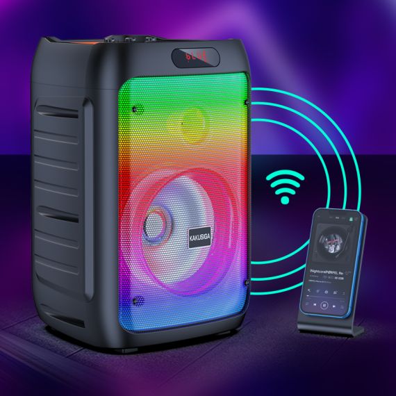 Cassa acustica portatile ricaricabile 8" 20W Luce LED Bluetooth/USB KSC-829 Kakusiga