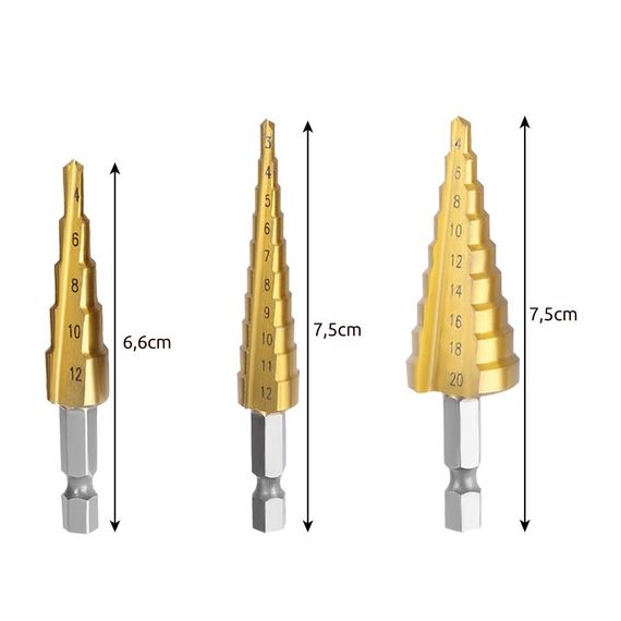 Set di punte coniche 3 pezzi WB1648 