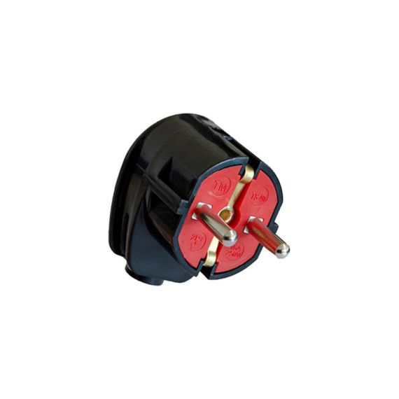 Spina schuko angolata maschio IP20 nera 16A 250V EL121 Vito
