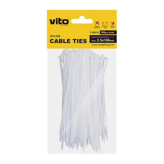 Fascette fermacavi autobloccanti 2.5X100mm - 100 pezzi EL125 Vito