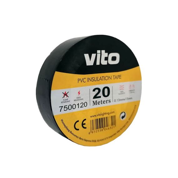 Nastro isolante 19mm 20m nero Vito EL163 Vito