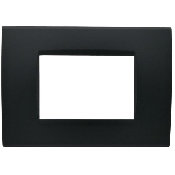 Placca 3 posti nera Soft Touch compatibile Living International EL2293 