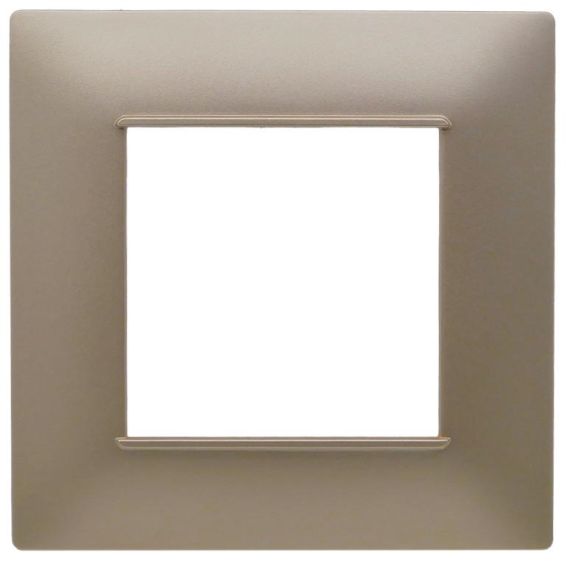 Placca 2 posti champagne Soft Touch compatibile Vimar Plana EL2494 