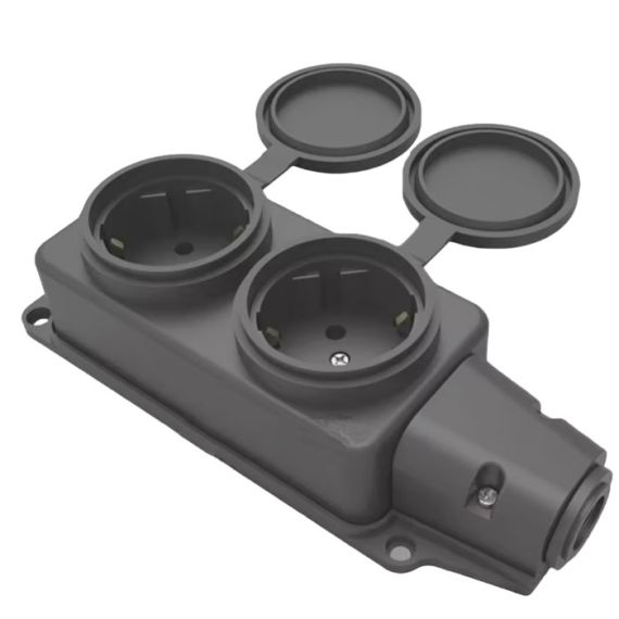 Multipresa schuko 2 posti 2P+T IP44 Vito EL1467 Vito