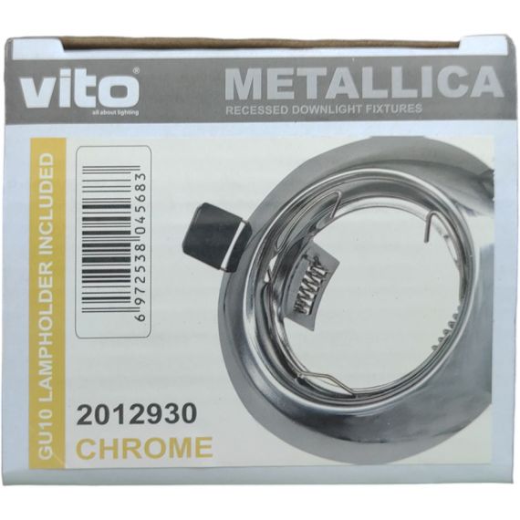 Supporto per faretto GU10  da incasso Φ80mm argentato EL2018 Vito