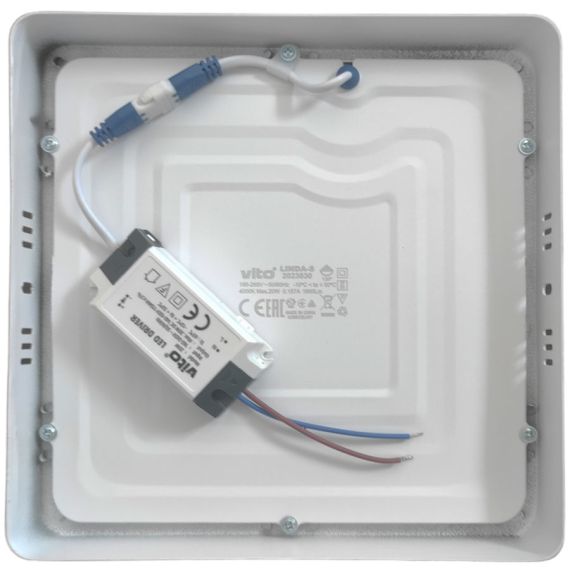 Pannello LED da parete quadrato 210x210 20W 2000Lm luce fredda EL247 Vito