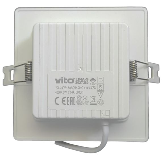 Pannello LED quadrato da incasso 110*110mm 6W 6000K luce fredda EL3244 Vito