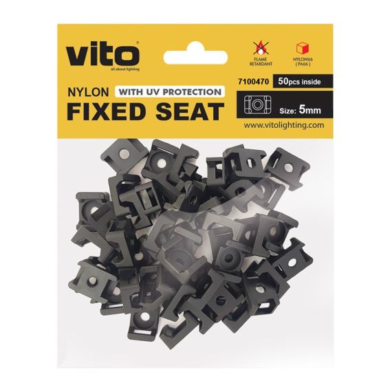Supporto per fascette 5mm nero confezione da 50 Vito EL3118 Vito