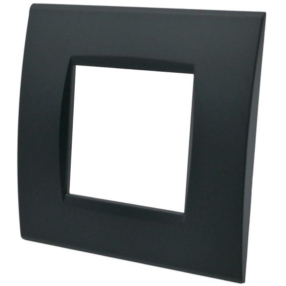 Placca 2 posti nera Soft Touch compatibile Living International EL3231 