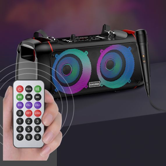 Cassa acustica ricaricabile 2x4" 10W luci LED Bluetooth/FM/USB KSC-689 KSC-689 Kakusiga