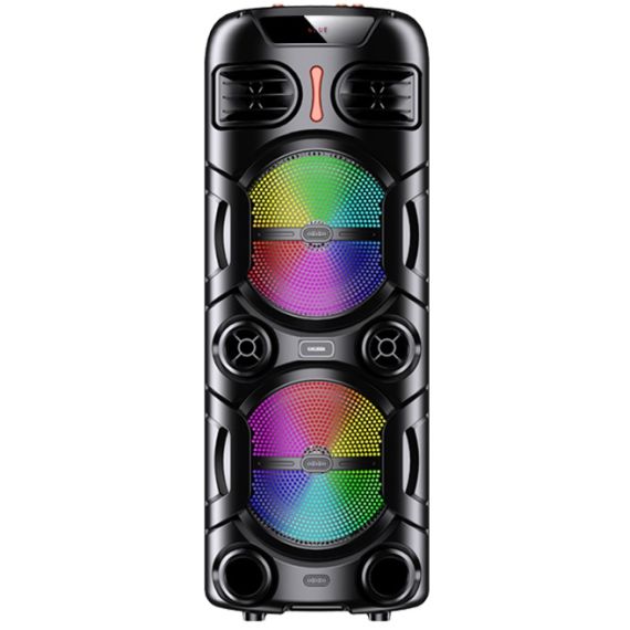 Cassa acustica portatile ricaricabile 2x8" 40W LED Bluetooth/USB con microfono e telecomando  KK-8203 KK-8203 Kakusiga