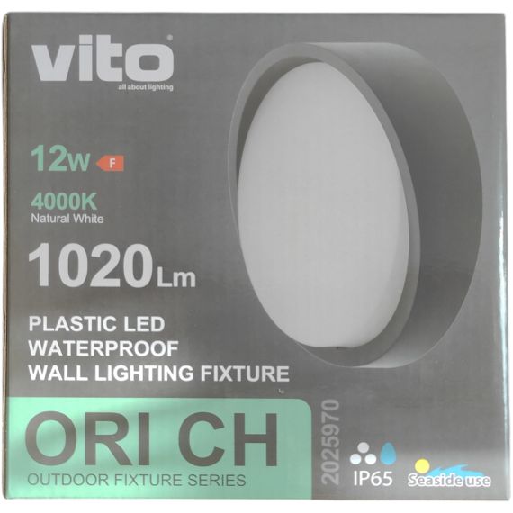 Plafoniera LED per esterni 12W 1020lm 4000K bianco naturale IP65 Φ160x74mm EL923 Vito