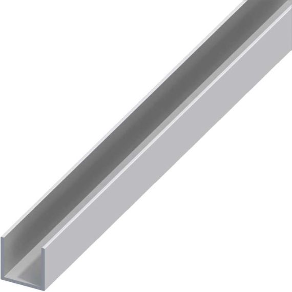Alfer PROFILO A U ALLUMINIO Argento Satinato mm.  8x8x1 mt. 1 FV53670 Alfer