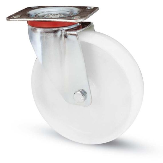 Avo RUOTA GIREVOLE PER CARRELLI NYLON art.118BIS mm.100-piastra mm.100x85 FV15034 Avo