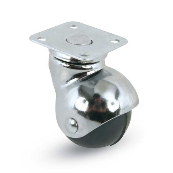 Avo RUOTA GIREVOLE PER MOBILI CUFFIA CROMATA art.165 mm.30-piastra mm.40x40 FV44676 Avo