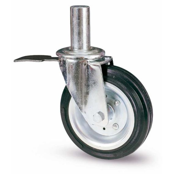 Avo RUOTA GIREVOLE PER PONTEGGI+FRENO art.80BISBI mm.200-perno mm.40x190 FV44712 Avo