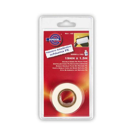 Eurocel NASTRO BIADESIVO FISSAFORTE mm. 19x1,5 mt. col. Bianco FV29495 Eurocel