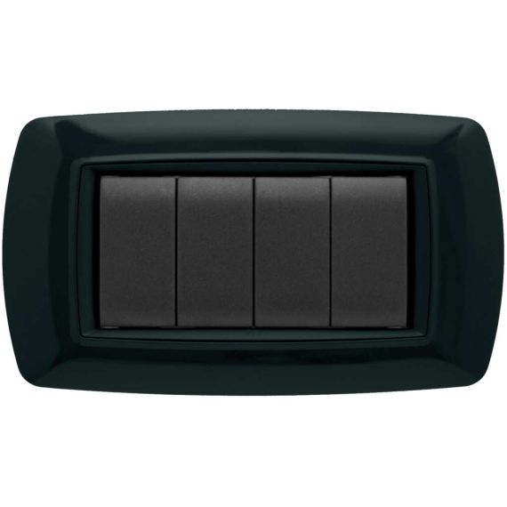 Feb Elettrica PLACCA LIFE Col. Nero 4 posti FV58169 Feb Elettrica