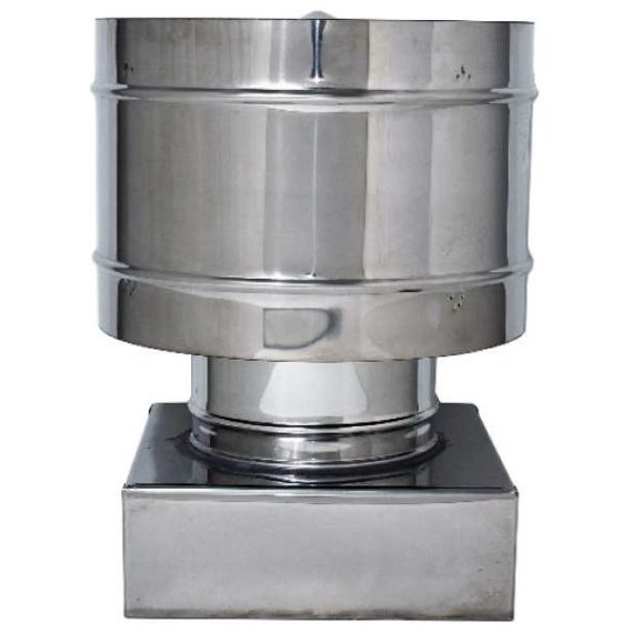 FUMAIOLO FISSO ANTIVENTO INOX Quadrato cm. 37x37 FV32069 