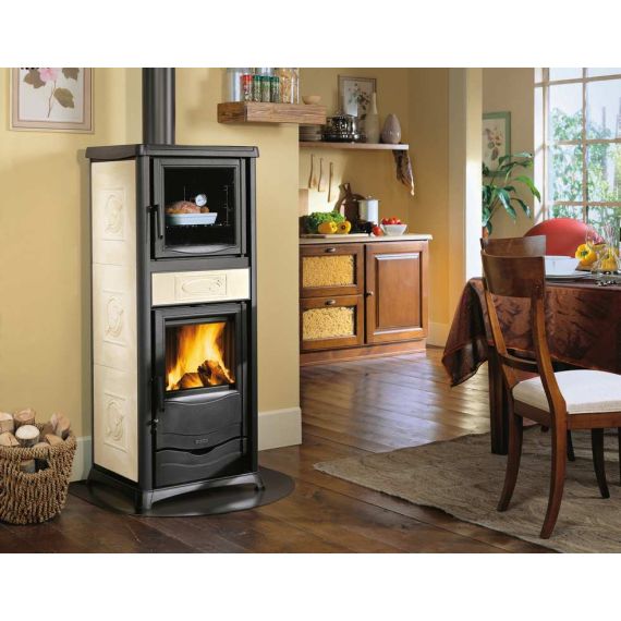 La Nordica STUFA A LEGNA ROSSELLA PLUS FORNO EVO Col. Liberty Panna FV49548 La Nordica Extraflame
