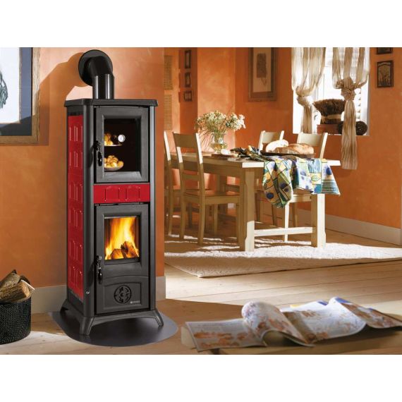 La Nordica STUFA A LEGNA GEMMA FORNO Col. Elegance Bordeaux FV53884 La Nordica Extraflame
