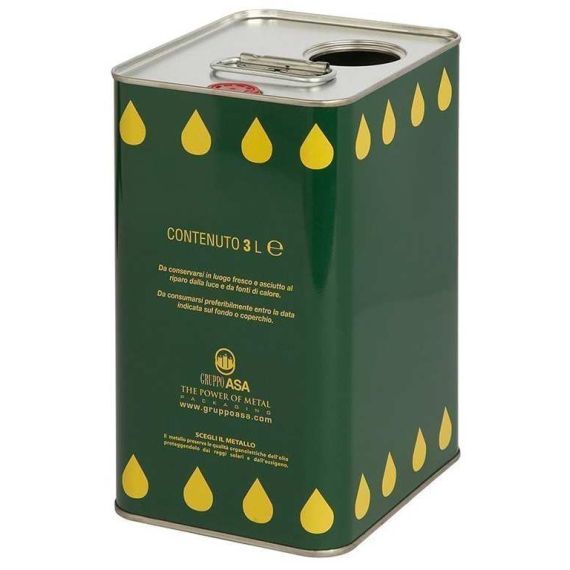 LATTINA PER OLIO SENZA TAPPO cm. 12x15x20,5 h  lt.  3 con doppio foro FV57652 