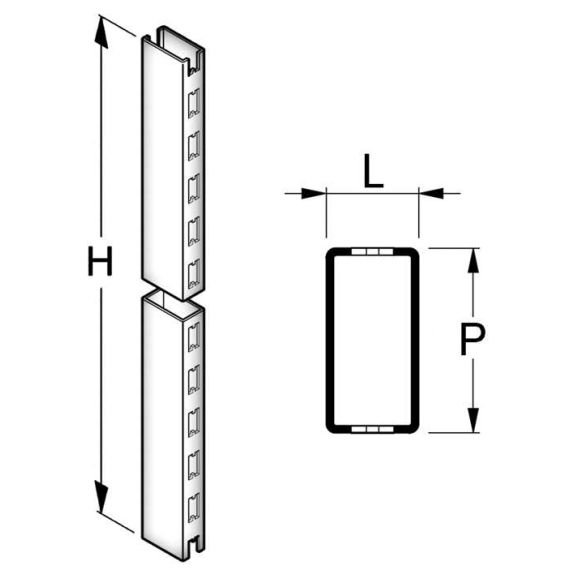 MONTANTE cm. 3x6x220 h Col. Bianco RAL9001 FV49773 