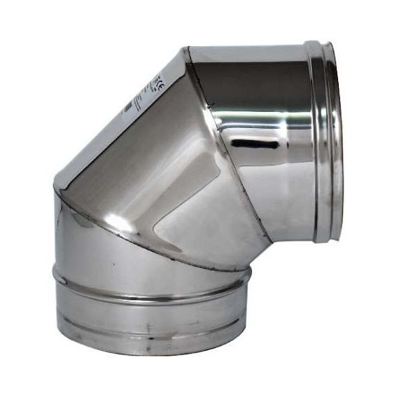 GOMITO A 90° INOX AISI 304 PER STUFA Ø cm. 15 FV14586 