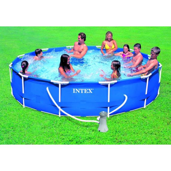 Intex PISCINA TONDA FRAME TELAIO PORTANTE CON POMPA FILTRO  Ø cm. 366x76 h FV27260 INTEX