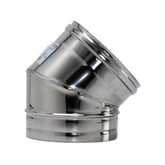 GOMITO A 45°INOX AISI 316 PER STUFA Ø cm. 8 FV28896 
