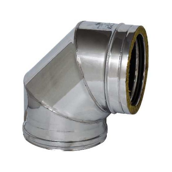 GOMITO A 90° DOPPIA PARETE PER STUFA Ø interno/esterno cm. 8/13 FV41361 