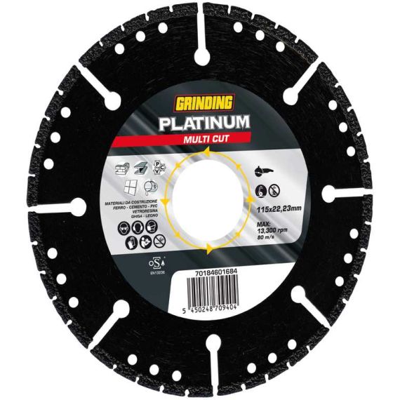 Grinding DISCO DIAMANTATO ELETTRODEOSTO PLATINUM MULTI-CUT Ø mm. 230x3,1x22,23 FV52652 Grinding