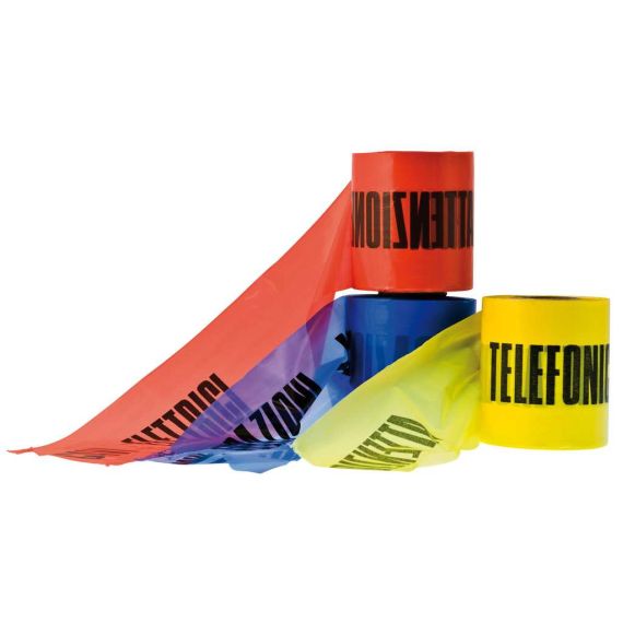 NASTRO SEGNALETICO ATTENZIONE CAVI TELEFONICI cm. 10x200 mtl. col. Giallo FV31103 