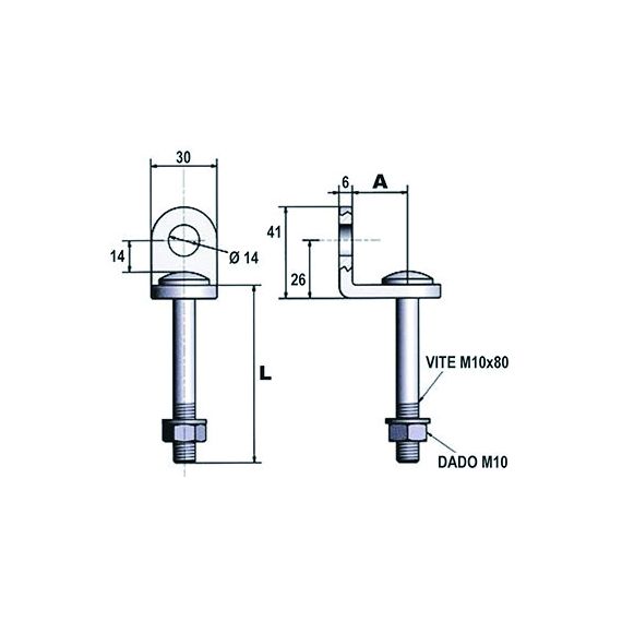 Potent OCCHIOLO FISSO PER LUCCHETTI mm. 15/50 FV56269 Potent