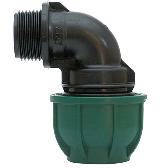 RACCORDO A COMPRESSIONE PN10 GOMITO 90° F/M mis. 32x1 FV32224 