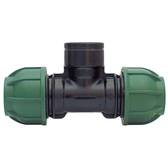 RACCORDO A COMPRESSIONE PN10 TEE 90° FEMMINA  mis. 25x3/4x25 FV32258 